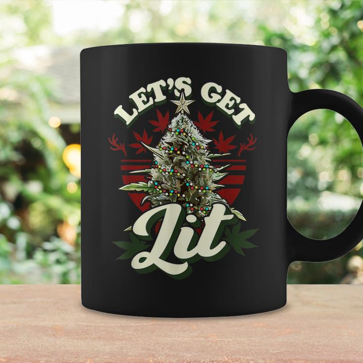 Let's Get Lit Christmas Cannabis Weed Stoner Coffee Mug Gifts ideas