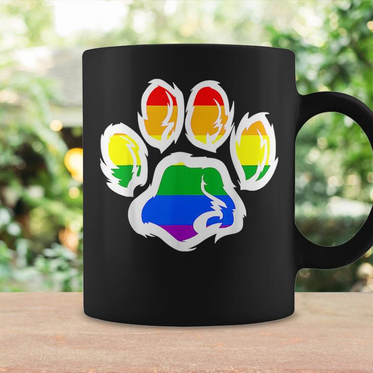 Lgbt Ally Furry Pride Rainbow Fursuit Dog Paw Print Coffee Mug Gifts ideas