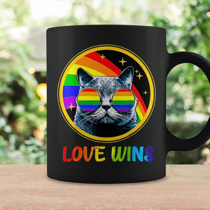 Lgbtq Love Wins Cat Gay Pride Lgbt Ally Rainbow Flag Coffee Mug Gifts ideas