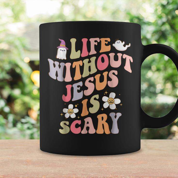 Life Is Scary Without Jesus Christian Faith Halloween Coffee Mug Gifts ideas