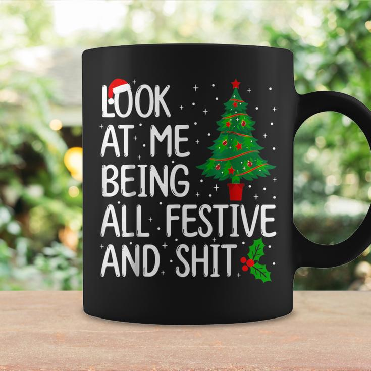 Look At Me Being All Festive And Shits Christmas Sweater Coffee Mug Gifts ideas
