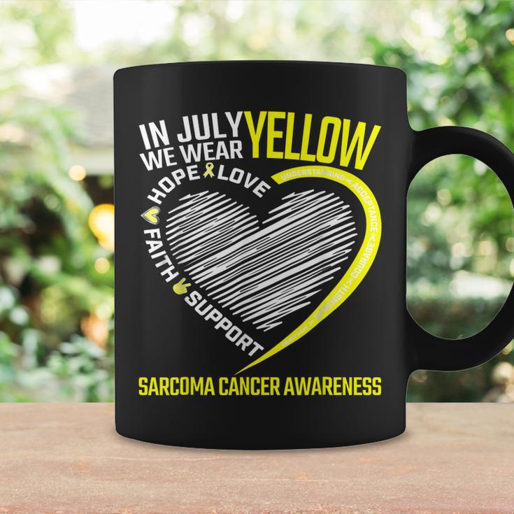 Love Hope Faith July We Wear Yellow Sarcoma Cancer Awareness Coffee Mug Gifts ideas