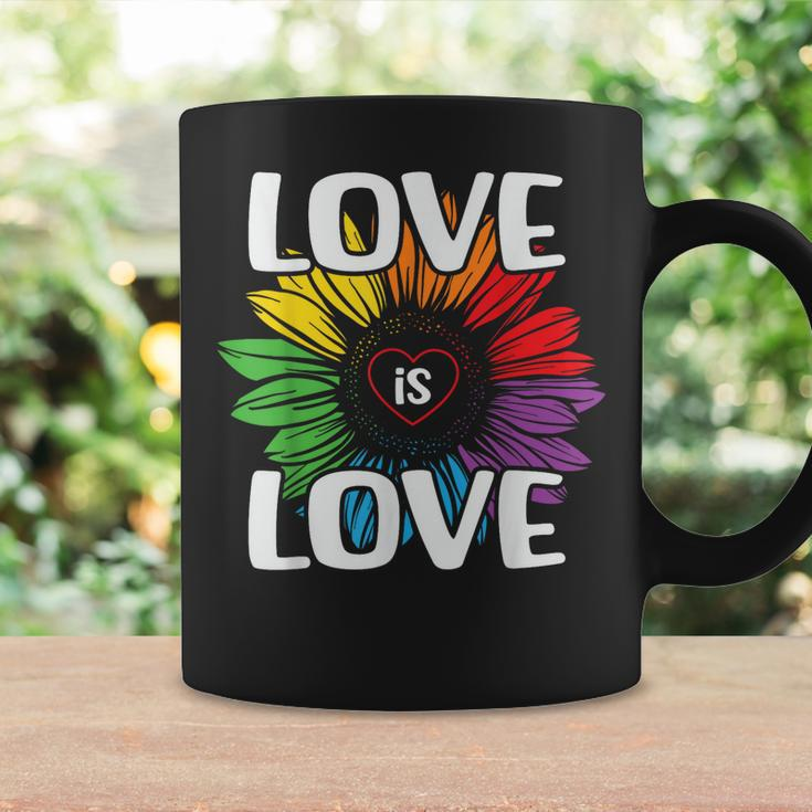 Love Is Love Rainbow Sunflower Lgbt Gay Lesbian Pride Coffee Mug Gifts ideas