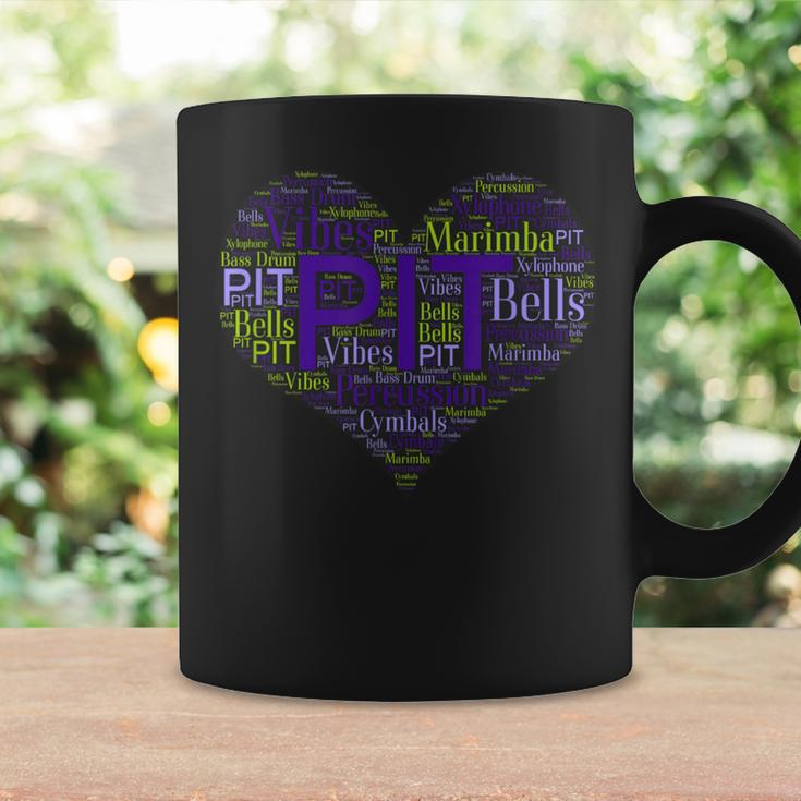 I Love Pit Marching Band Percussion Heart Word Cloud Coffee Mug Gifts ideas