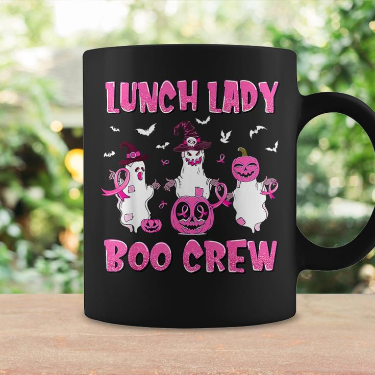 Lunch Lady Boo Crew Pumpkin Breast Cancer Halloween Coffee Mug Gifts ideas