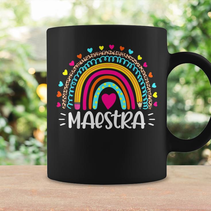 Maestra Spanish Teacher Rainbow Happy First Day Of School Gifts For Teacher Funny Gifts Coffee Mug Gifts ideas