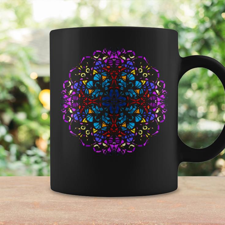 Mandala Stained Glass Graphic With Bright Rainbow Of Colors Coffee Mug Gifts ideas