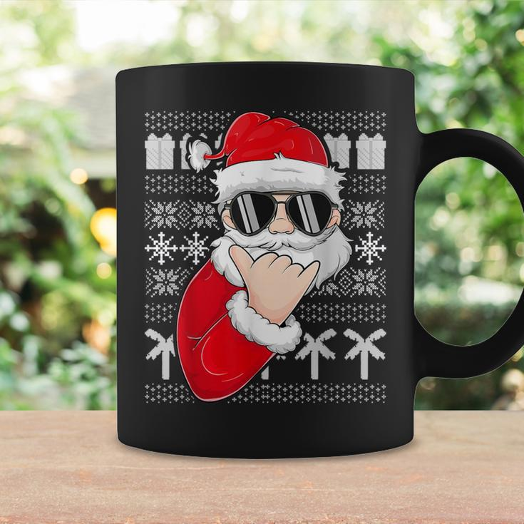 Mele Kalikimaka Ugly Sweater Christmas Santa Shaka Hawaii Coffee Mug Gifts ideas