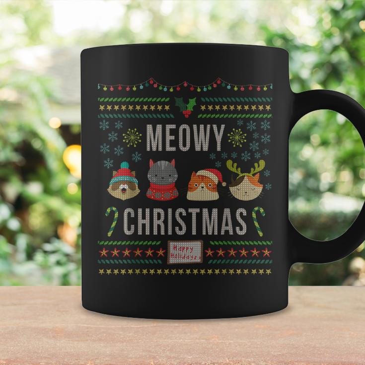 Meowy Christmas Cat Lover Tacky Ugly Christmas Party Coffee Mug Gifts ideas