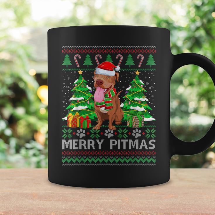 Merry Pitmas Santa Pitbull Dog Xmas Ugly Christmas Sweater Coffee Mug Gifts ideas