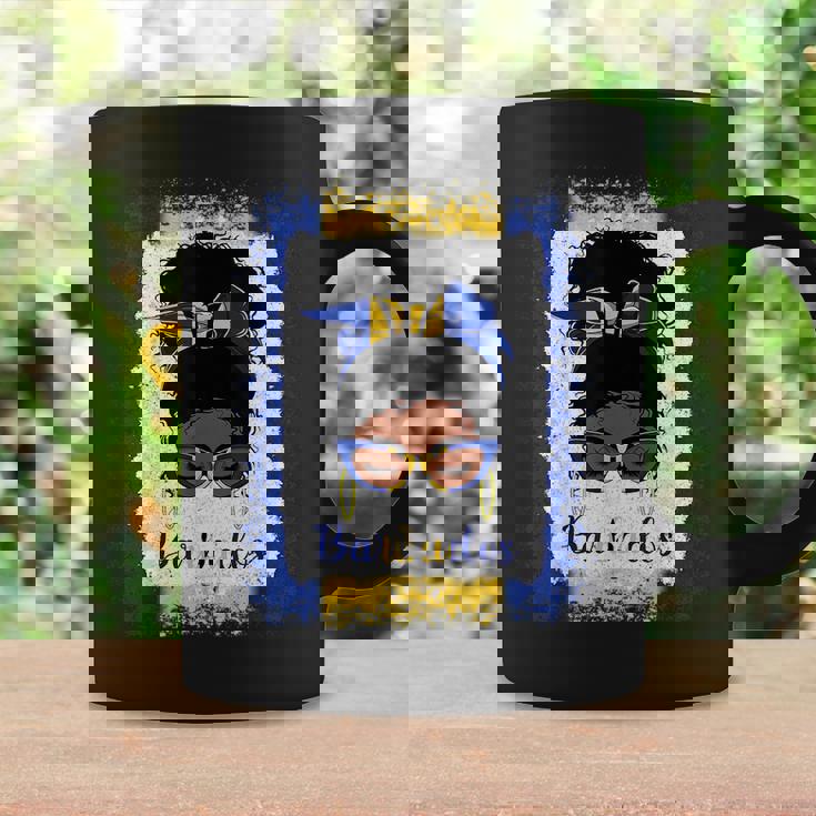 Messy Bun Barbados Flag Woman Girl Coffee Mug Gifts ideas
