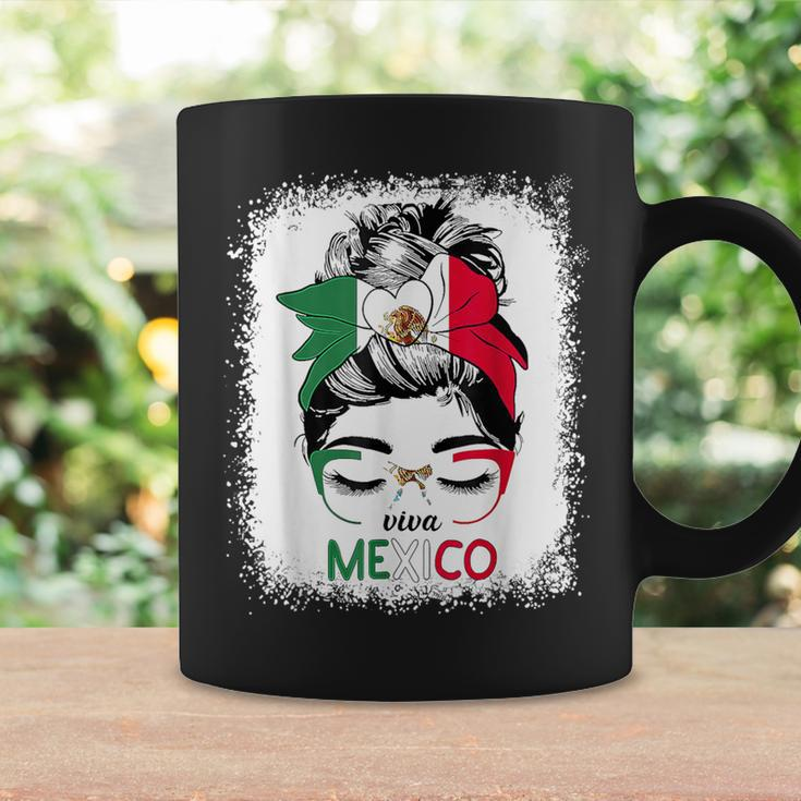 Mexican Independence Viva Mexico Messy Bun Hair Coffee Mug Gifts ideas