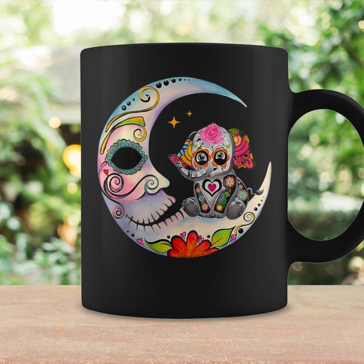 Mexican Sugar Skull Elephant Moon Dia De Muertos Halloween Coffee Mug Gifts ideas