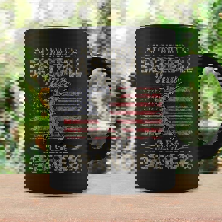 My Favorite Baseball Player Calls Me Grandpa Fathers Day Coffee Mug Gifts ideas