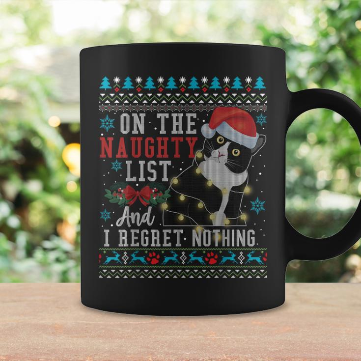 On The Naughty List And I Regret Nothing Cat Christmas Coffee Mug Gifts ideas