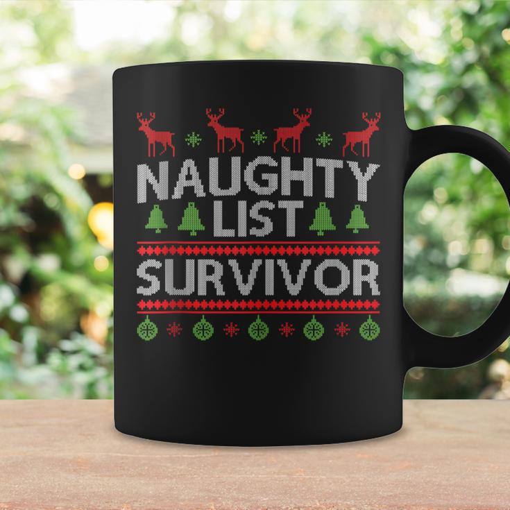 Naughty List Survivor Ugly Christmas Sweater Coffee Mug Gifts ideas