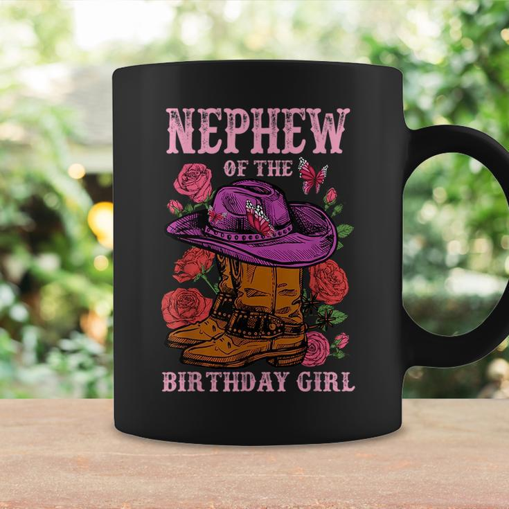 Nephew Of The Birthday Girl Pink Boots Cowgirl Matching Coffee Mug Gifts ideas