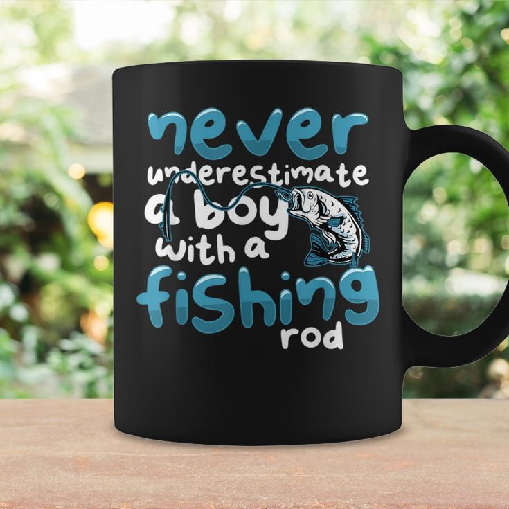 Never Underestimate A Boy With A Fishing Rod Angling Fishing Rod Funny Gifts Coffee Mug Gifts ideas