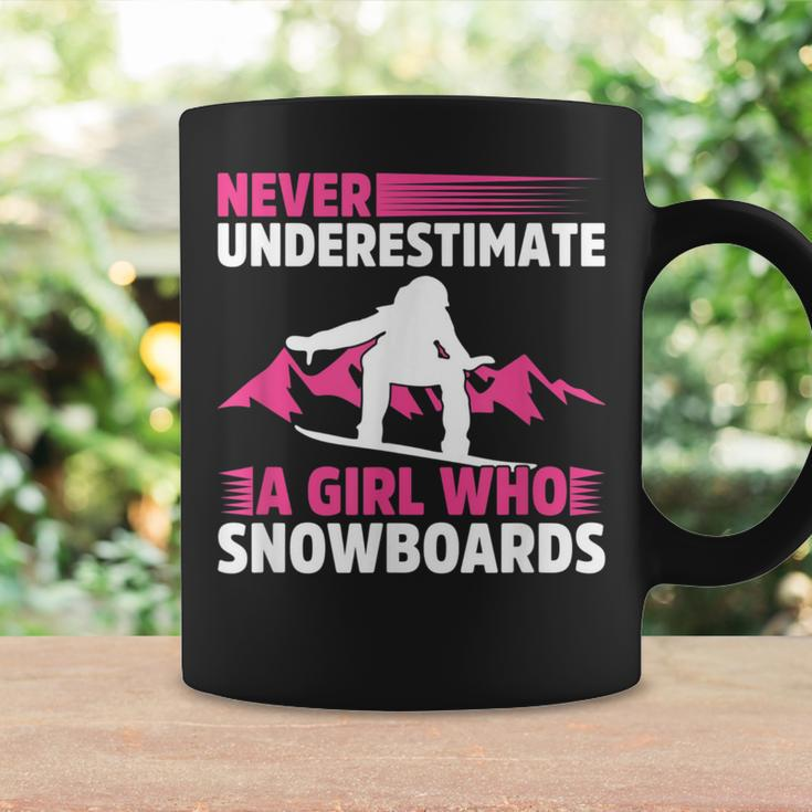 Never Underestimate A Girl Snowboard Snowboarder Wintersport Coffee Mug Gifts ideas