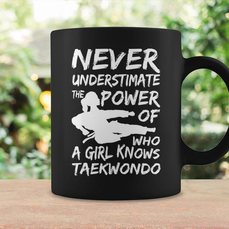 Never Underestimate A Girl Who Knows Taekwondo Funny Gift Coffee Mug Gifts ideas
