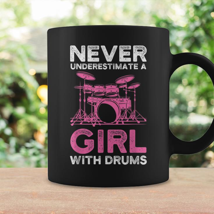 Never Underestimate A Girl With Drums Funny Girls Drummer Coffee Mug Gifts ideas