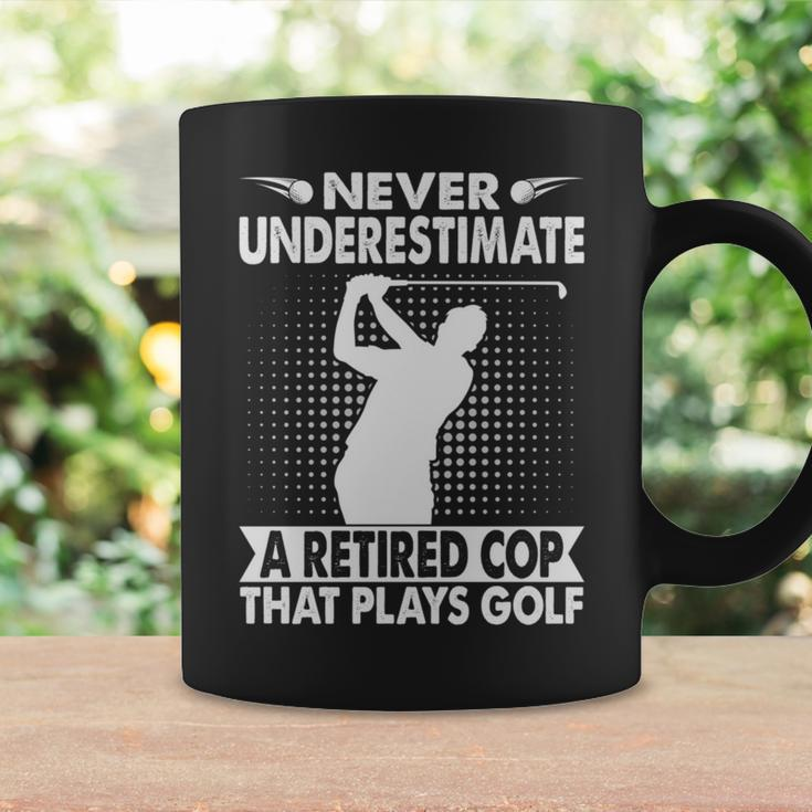 Never Underestimate A Retired Cop That Plays Golf Golfer Coffee Mug Gifts ideas