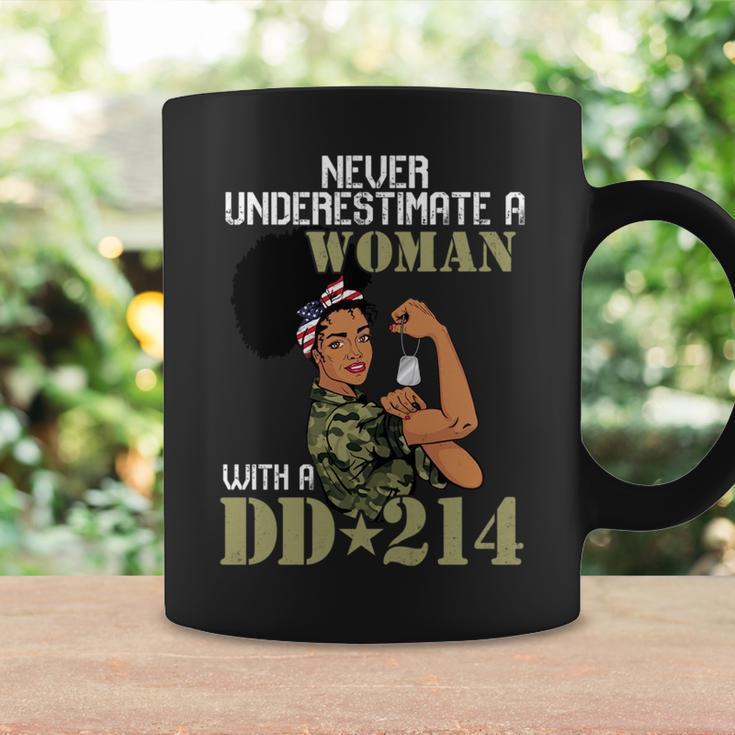 Never Underestimate A Woman With Dd214 Female Veterans Day Coffee Mug Gifts ideas