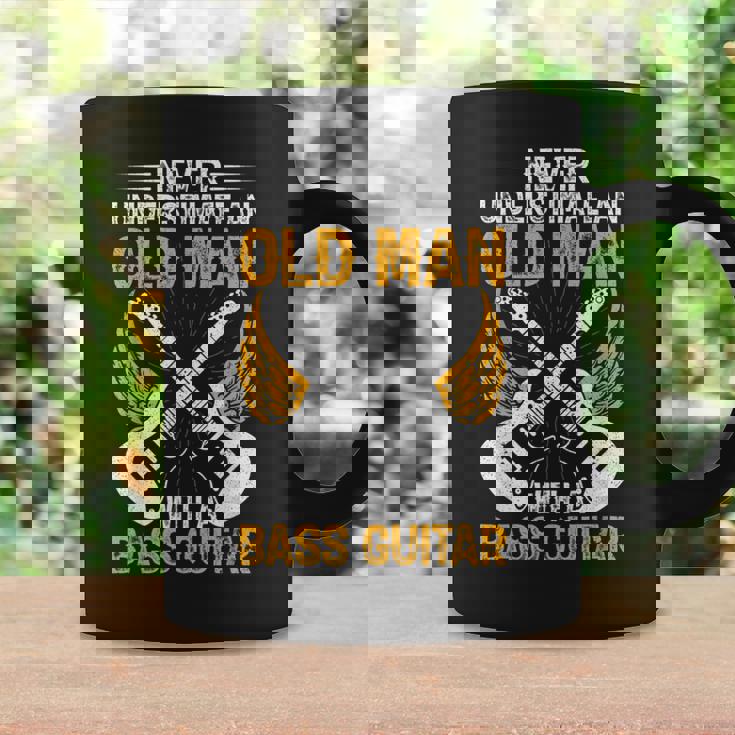Never Underestimate An Old Man Bass Guitar Player Bassist Coffee Mug Gifts ideas