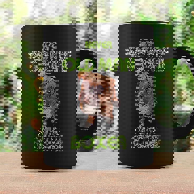 Never Underestimate An Old Man With A Boxer Funny Dog Lover Gift For Mens Coffee Mug Gifts ideas