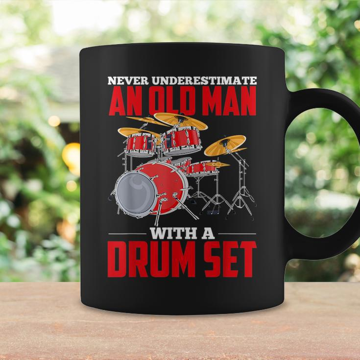 Never Underestimate An Old Man With A Drum Set Drums Drummer Gift For Mens Coffee Mug Gifts ideas