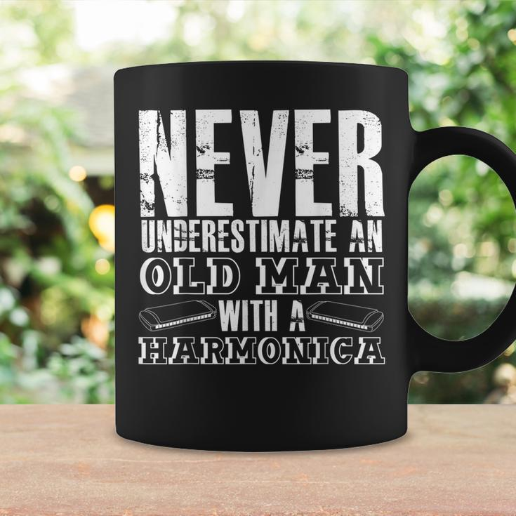Never Underestimate An Old Man With A Harmonica French Harp Coffee Mug Gifts ideas