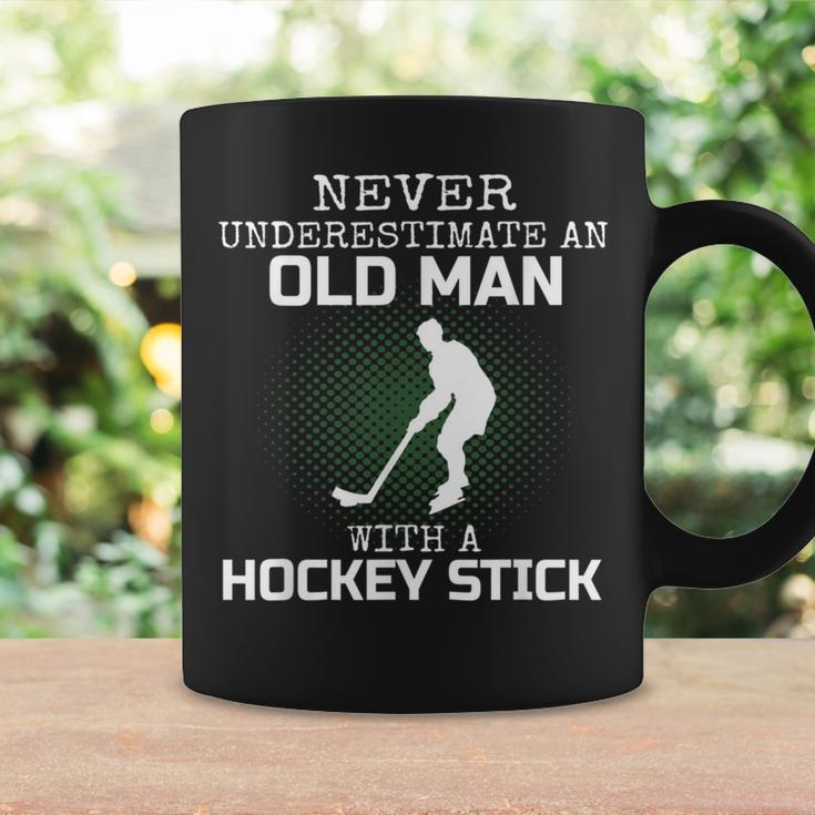 Never Underestimate An Old Man With A Hockey Stick Mens Dad Coffee Mug Gifts ideas