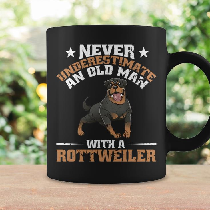 Never Underestimate An Old Man With A Rottweiler Dog Dad Coffee Mug Gifts ideas