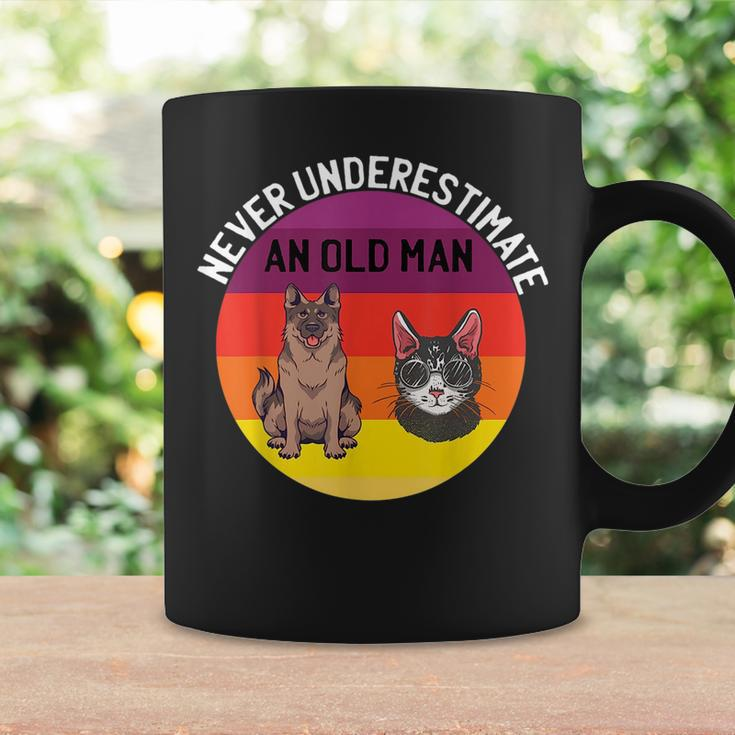 Never Underestimate An Old Man With German Shepherd Cat Gift For Mens Coffee Mug Gifts ideas