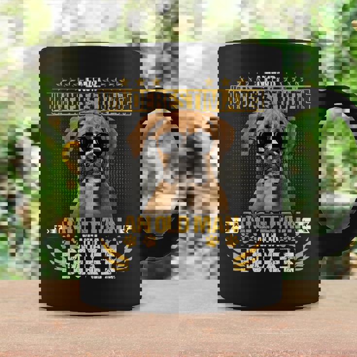 Never Underestimate An Old Man With Picture A Boxer Dog Coffee Mug Gifts ideas