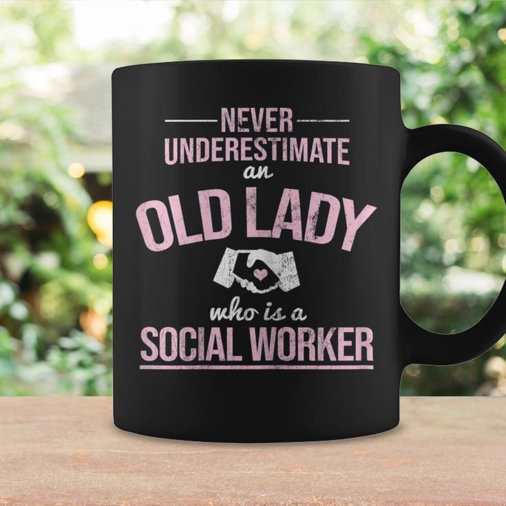 Never Underestimate Old Lady Social Worker Social Work Gift For Womens Coffee Mug Gifts ideas