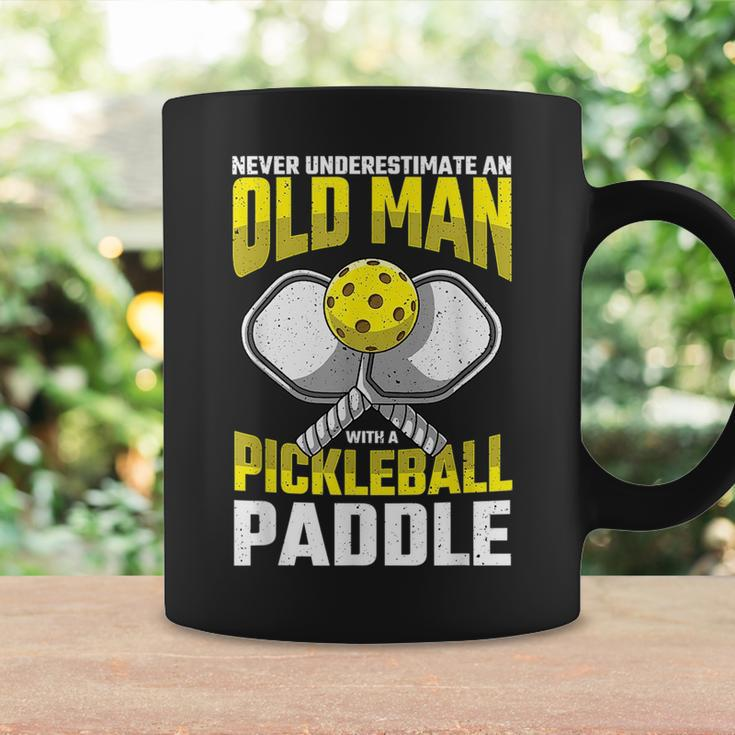 Never Underestimate Old Man Pickleball Paddle Dad Husband Gift For Mens Coffee Mug Gifts ideas