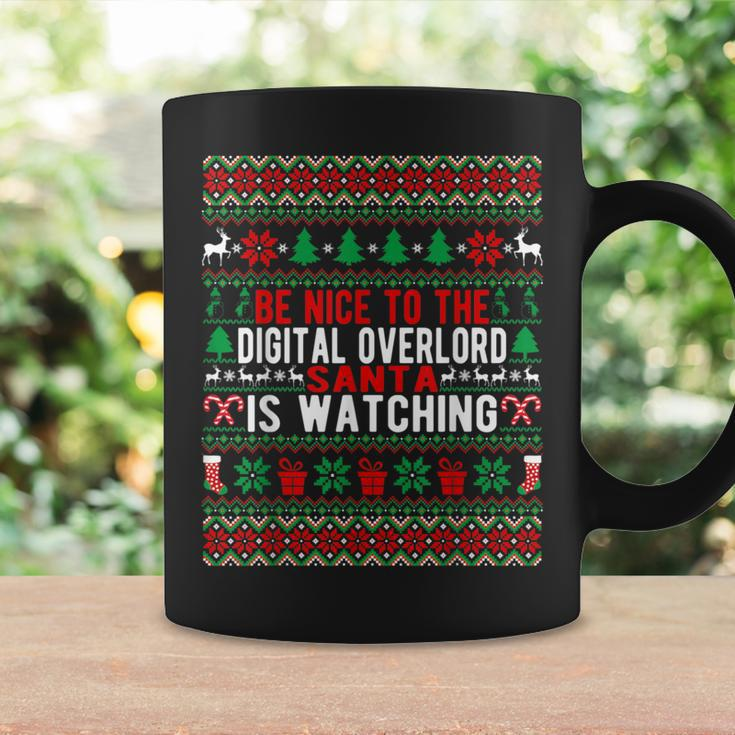 Be Nice To The Digital Overlord Santa Is Watching Christmas Coffee Mug Gifts ideas