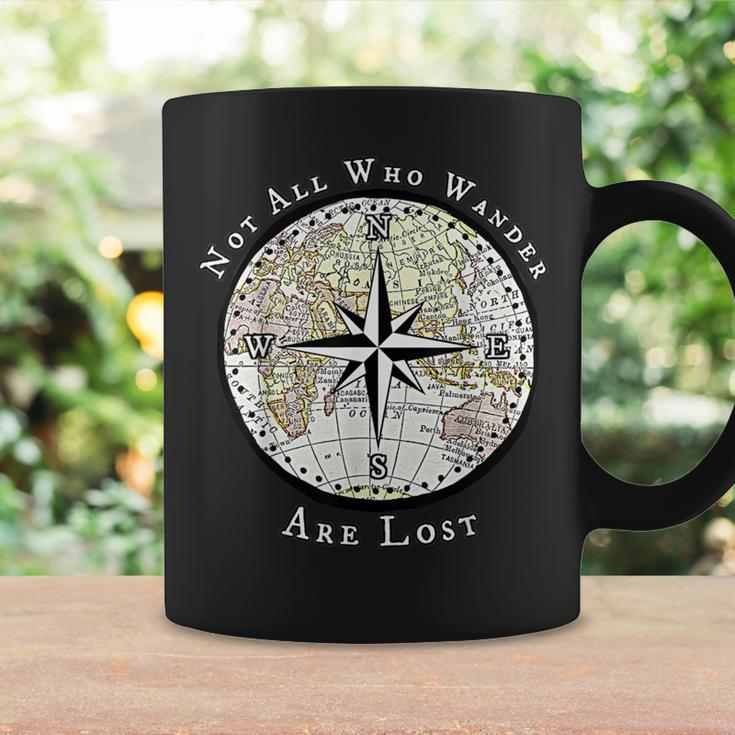 Not All Who Wander Are Lost World Compass Travel Coffee Mug Gifts ideas