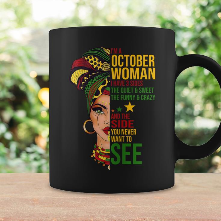 October Woman I Have 3 Sides Black Birthday Coffee Mug Gifts ideas