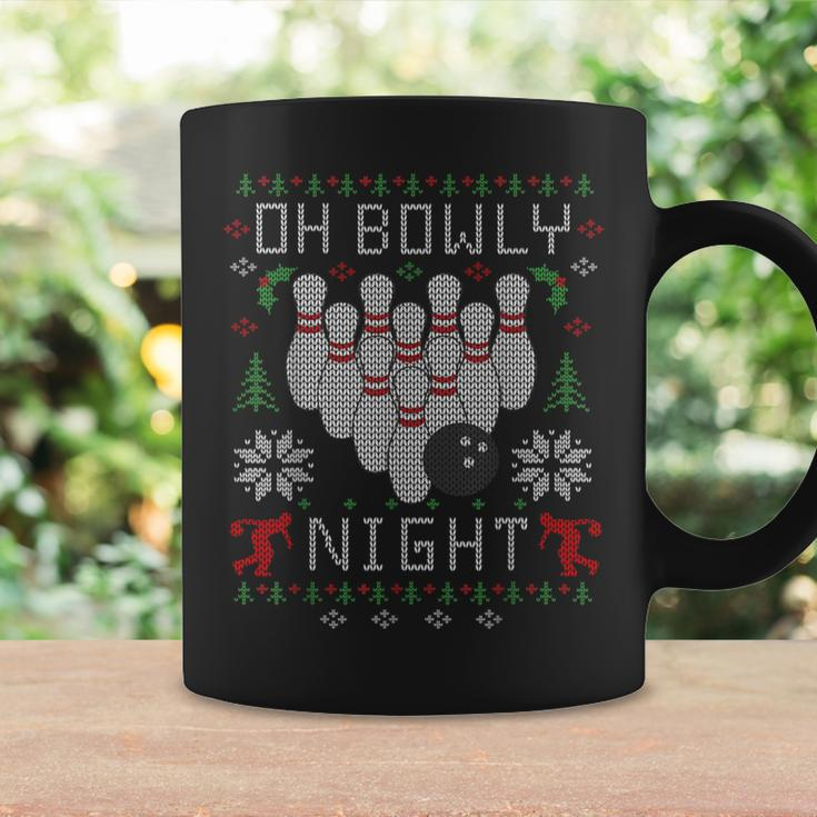 Oh Bowly Night Bowling Ugly Christmas Sweater Party Coffee Mug Gifts ideas