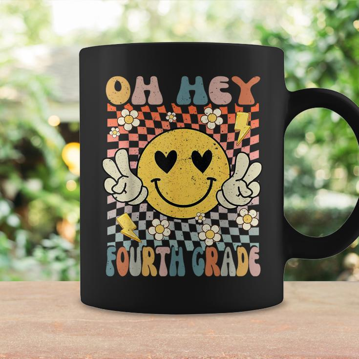 Oh Hey 4Th Grade Smile Retro Face Back To School Teacher Coffee Mug Gifts ideas