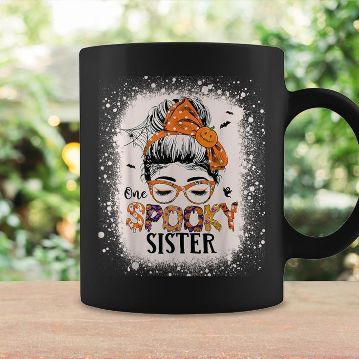 One Spooky Sister Bleached Halloween Sister Coffee Mug Gifts ideas