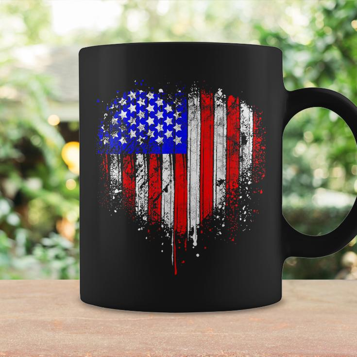Patriotic American Flag Heart 4Th Of July Vintage Usa Flag Coffee Mug Gifts ideas