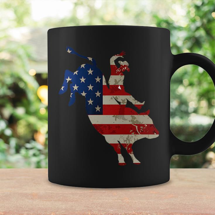 Patriotic American Rodeo Bull Riding Flag Perfect Cowboy Patriotic Funny Gifts Coffee Mug Gifts ideas