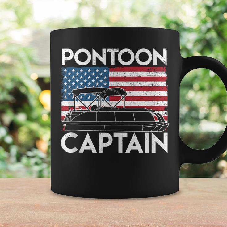 Patriotic Pontoon Captain Us American Flag Funny Boat Owner Coffee Mug Gifts ideas