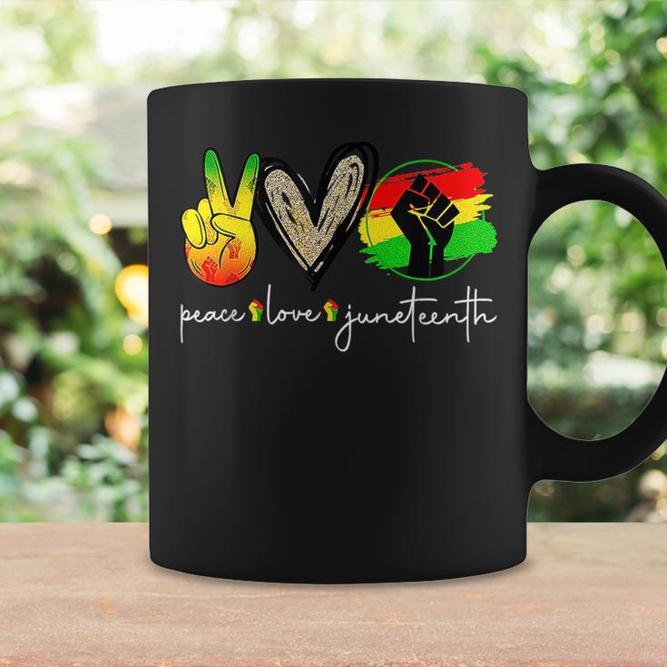 Peace Love Junenth Fist Black Girl Black Queen & King Boy Coffee Mug Gifts ideas