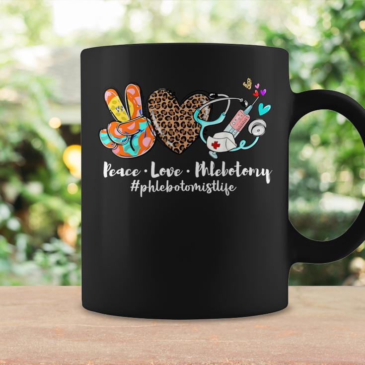 Peace Love Phlebotomy Syringe Leopard Phlebotomist Life Coffee Mug Gifts ideas