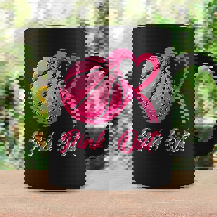Pink Out Basketball Breast Cancer Awareness Pink Ribbon Coffee Mug Gifts ideas