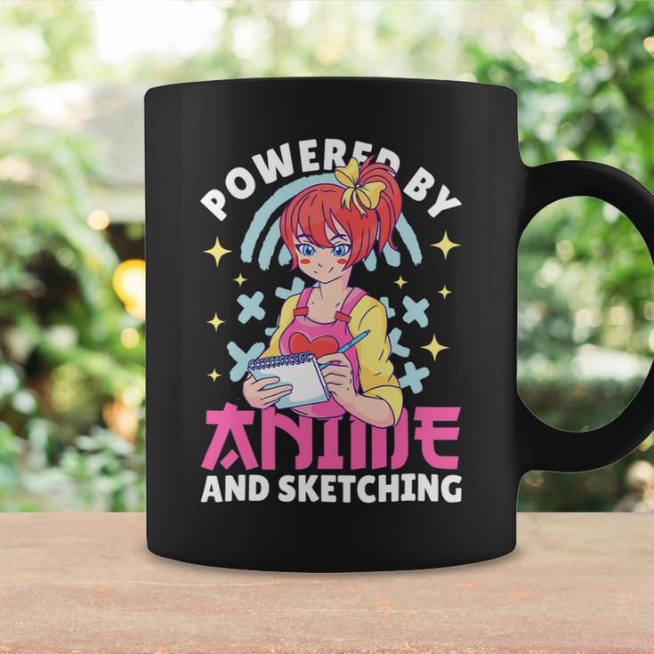 Powered By Anime And Sketching With Anime Coffee Mug Gifts ideas
